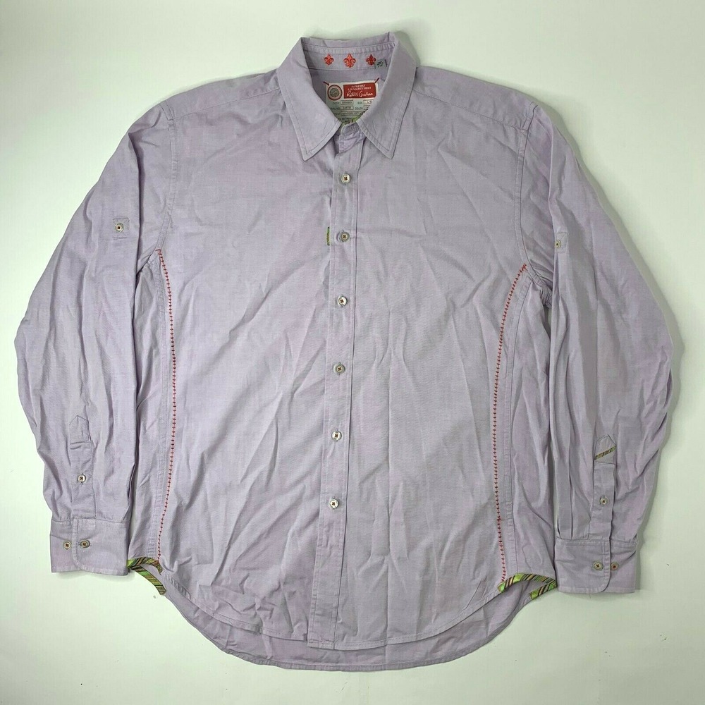 Robert Graham Mens‎ Large Lilac Shirt Long Sleeve Button Front